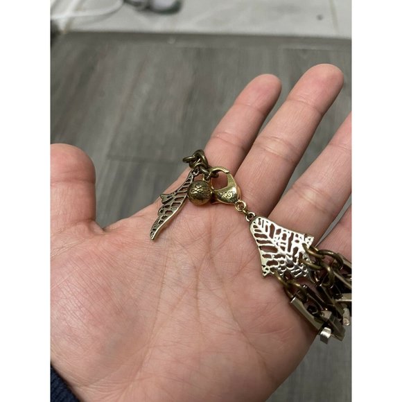 HTF Lulu Frost 3 Layer Ribbon Link Gold Tone Wing Accent Statement Bracelet Rare - Picture 3 of 3